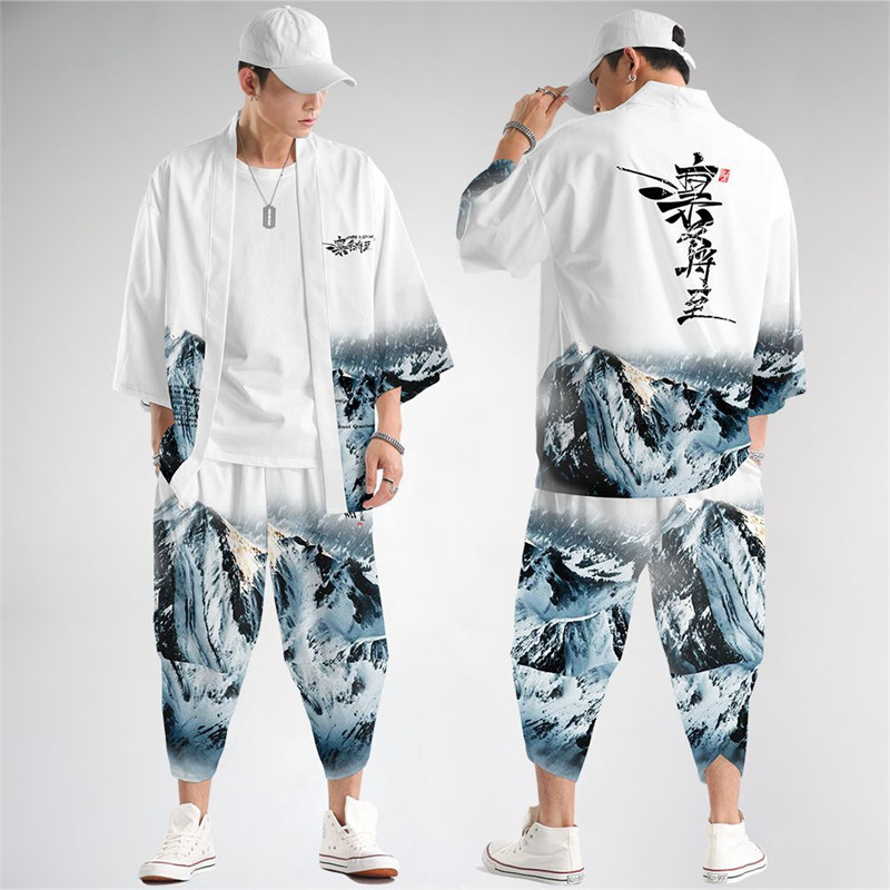 대형 5XL 6XL 일본 기모노 카디건 바지 세트 프린 - Demon Slayer Haori 리뷰 및 가격