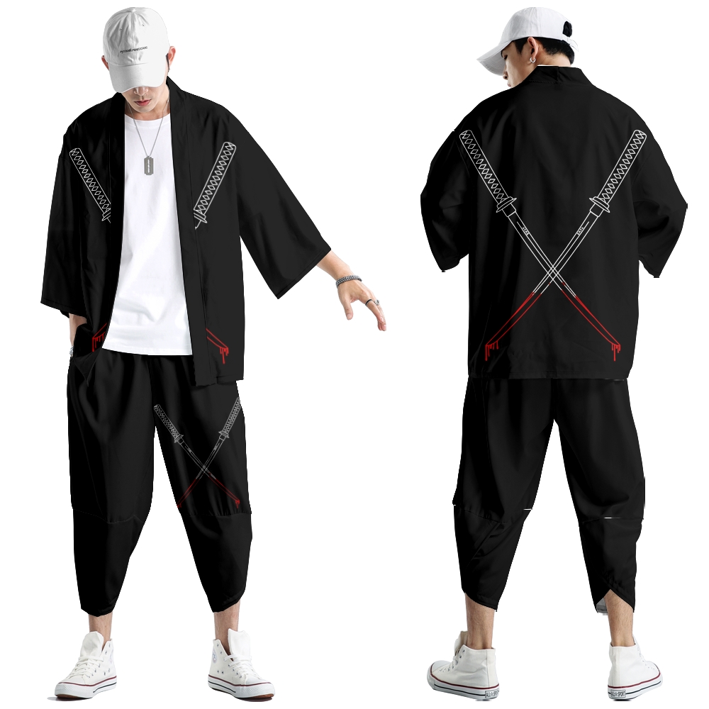 대형 5XL 6XL 일본 기모노 카디건 바지 세트 프린 - Demon Slayer Haori 리뷰 및 가격