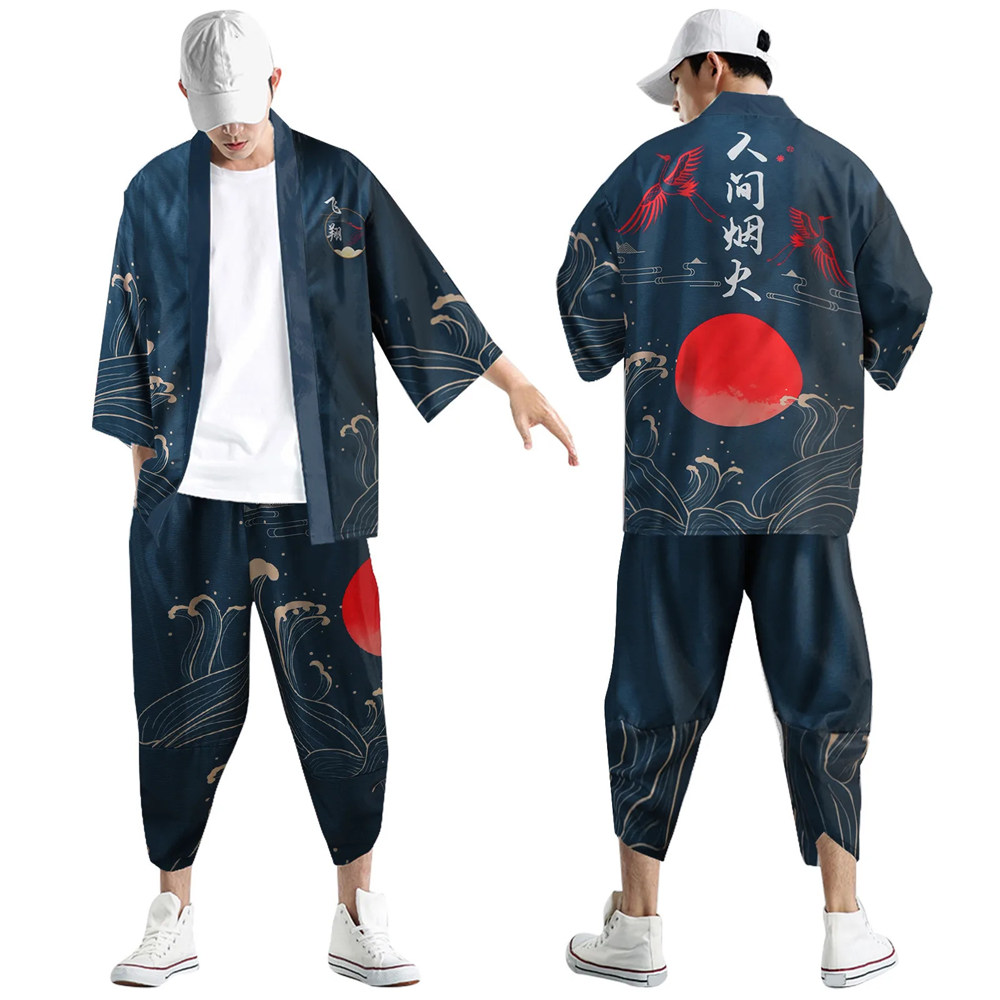 대형 5XL 6XL 일본 기모노 카디건 바지 세트 프린 - Demon Slayer Haori 리뷰 및 가격