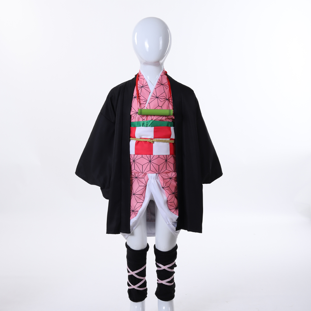 완전한 네즈코 카마도 코스프레 세트 일본식 기모노 핑크 - Anime Cosplay Demon Slayer 리뷰 및 가격
