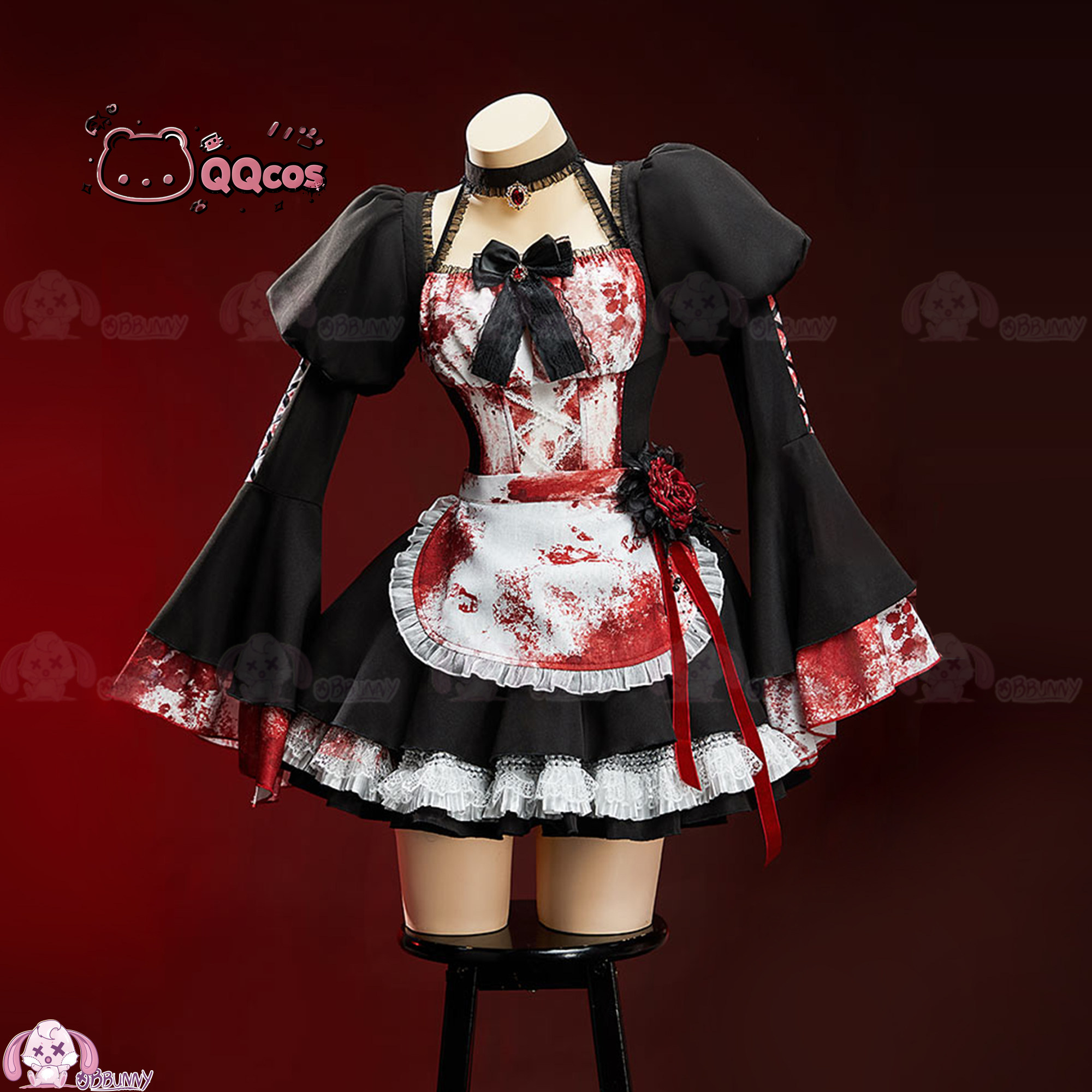 QQcos 게임 코스프레 시리즈: 고딕 반항적인 메이드 - Anime Cosplay Lolita 리뷰 및 가격